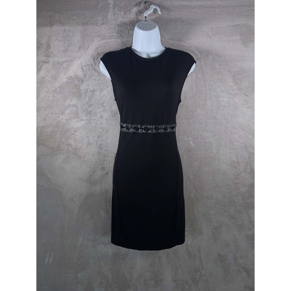 DIESEL Y2K Dress Womens Size XS‎ Black Bodycon Mini Floral Cutout Goth Grunge